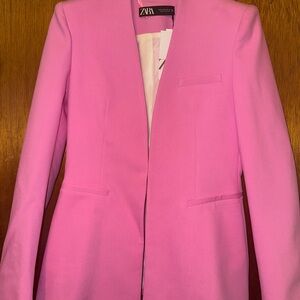 Zara Women's Vibrant Pink Suit Jacket